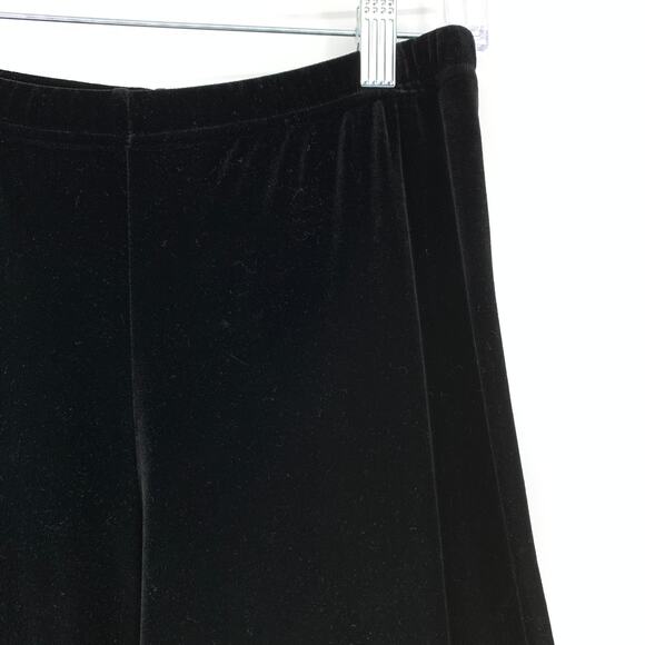 Sno Skins Velour Velvet Pants Wide Leg Womens Size Small Black Pull On Waist - Picture 3 of 6